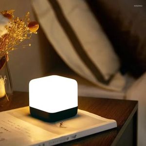 Luci notturne Cube Table Flip Timing Lamp Atmospheric USB Chargeable Light Desktop Coffee Comodino Camera da letto Decorazione domestica