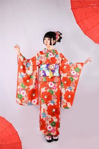 Ethnic Clothing High Quality Japanese Women Kimono Yukata With Obi Classic Print Flower Cosplay Costumes Sexy Geisha Nightclub Cos Stage