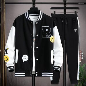 Menas de pilotas masculinas Menissex Uniform Basex Baseball Suit Set Men's Set Casual Hip Hop Sorta de rua de duas peças