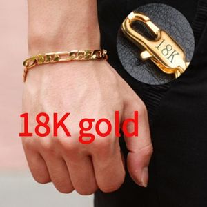 Kette 18K vergoldetes Armband Herrenschmuck Damen 205mm 8 Stempelung 230511