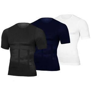 Herrkropps shapers classix män kropp toning tshirt kropp shaper korrigerande hållning skjorta bantningsbälte magen buk fett brinnande komprimering korsett 230512