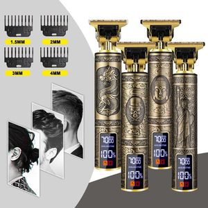 T9 LED Elektrische Cordless Haar Schneiden Maschine Wiederaufladbare Vintage Professionelle Haar Barber Trimmer Für Männer Clipper Rasierer Bart