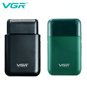 Electric Shavers VGR Professional Beard Trimmer Razor Portable Mini Reciprocating Shaving 2 Blade USB Charge for Men V390 230512