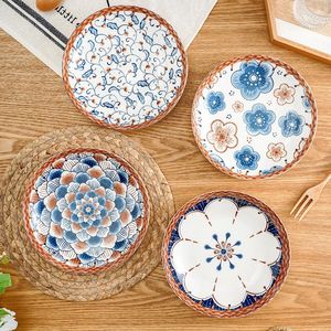 Plates Ceramic Plate Hand-painted Underglaze Color Japanese Dish Creative Home Dining High-value Steak