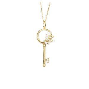 New Fashion 925 Sterling Silver Key Colar Pingente Colar Pingente Designer Partido Cola Cola Corrente Jóias Presente