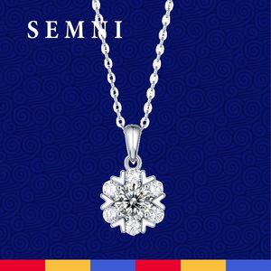 Semni Luxury 3.0ct-0.5ct Moissanite Diamond Snowflake Colar para homens 925 Prata esterlina Brilliant Love Gifts