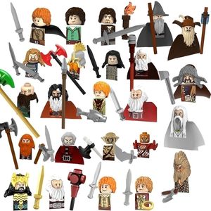 Soldier MOC Medieval Dwarf Orc Wizard hobbited Figures Accessories Model Building Blocks LOTR Bricks Toys for Children gifts 230511