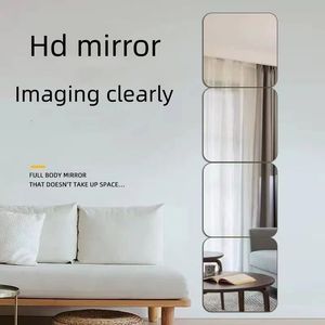 Attaccare uno specchio da parete adesivo da parete acrilico bagno WC specchio cosmetico domestico generale specchio HD dalla punzonatura