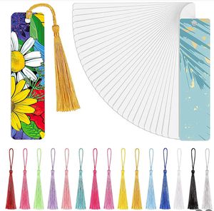 Sublimation Blanks Bookmark Double Sides Alluminio Bookmarks in metallo BK fai -da -te con buco e nappe della scuola