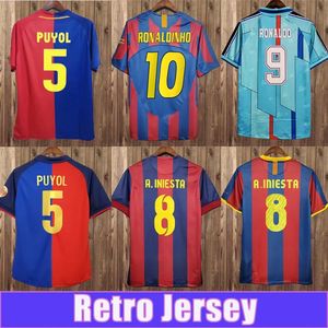 96 98 Rivaldo Barcelonas Retro Mens Soccer Jerseys 100: e Xavi Puyol A. Iniesta fotbollsskjorta Ronaldinho Suarez Ibrahimouic Giovanni Pique Henry Short Sleeve