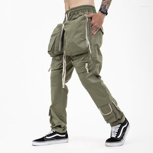 Pantaloni da uomo DEEPTOWN Y2K Designer Cargo Uomo Pantaloni larghi casuali con tasche multiple Uomo Nero Verde Streetwear Hip Hop Moda Primavera