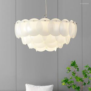 Żyrandole e14 Post nowoczesny szklany kawałek żyrandol okrągły lekka lampa sztuka projektant domowy jadalny salon nordycki model Luminaire