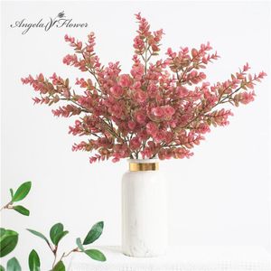 Decorative Flowers 62CM Long Branch Simulation Artificial Eucalyptus Leaf Plastic Fake Flower Green Plants Decor Home Wedding Garden