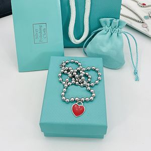 Luxury Designer 15mm Heart Necklaces Fashion Pendant Women Couple Jewelry Stainless Steel Gifts for Girlfriend Accessories Wholesale