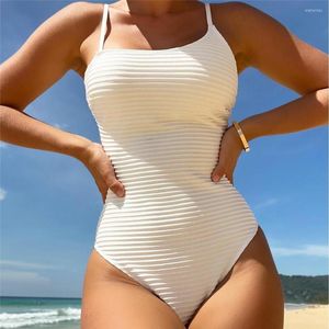 Damenbadebekleidung Sexy Weiß Einteiliger Badeanzug Frau 2023 Sommer Schwarz Badeanzug Badegäste Gepolsterte Beachwear Schwimmen für Frauen