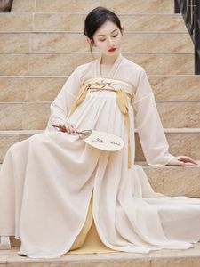 Vestidos casuais hanfu feminino estilo chinês fada elegante retro palco de desempenho