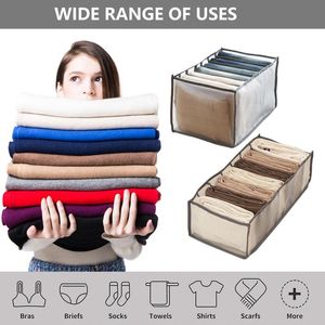 Clothing Storage & Wardrobe 7-Grid Washable Cloth Drawer Organizer Foldable Cabinet Closet Container Pants Clothes Basket Sorting Box For Je