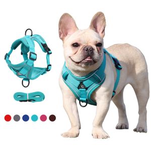Dog Collars Leashes cool pet leash reflective breathable dog chest strap vest pet chest strap Bright dog collar 230512
