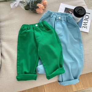 Dżinsy dziecięce spodnie dżinsy dla chłopców letnie dżinsy maluch dziewczyna dżinsowe spodnie koreańskie ubrania mody dla dzieci swobodne spodni na szerokości nogi 230512