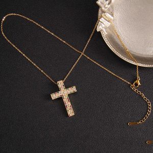 Diamond Cross Necklace Designer Cioncant Chain Women Men Gioielli Gold Necklace Collana a croce Collana in acciaio inossidabile 996 996