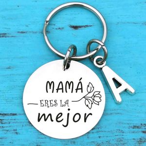 Keychains Spanish Mama Eres La Mejor Mamma gåvor Keychain Mothers Day för födelsedags julknappning