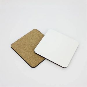 10*10cm Sublimation Coaster Wooden Blank Table Mats MDF Heat Insulation Thermal Transfer Cup Pads for DIY