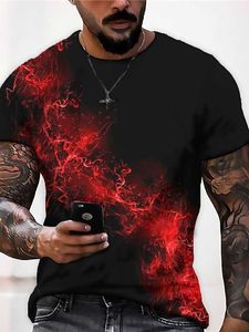 Rukas Universal T-shirt grafisk tryckning Flame Sur under halsgrön blå lila gul mörkblå 3D-tryckning Casual Short Sleeve Printed Clothing