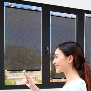 Blinds Automatic Retractable Sunshade Home Curtain Sunscreen Heat Insulation Free Punch Blackout Roller Shutter Office Privacy 230512