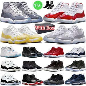 11 Basketball Shoes With Box Jumpman 11s for men women Cool Cement Grey Low Cherry High Bred Concord DMP Gamma Blue Space Jam mens trainers outdoor designer sneakers