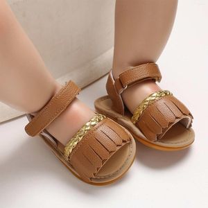 Primi camminatori Sandali estivi Infantile Neonati maschi Ragazze in pelle Gomma morbida Suola antiscivolo Toddler Walker Scarpe da culla Mocassini nati # g3