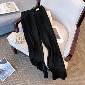 Spodnie 150 kg damskie biodro w dużych rozmiarach 135 Summer luźna elastyczna talia Slim Plirzona Spoślarz Wygląda na cienki czarny 7xl 8xl 9xl