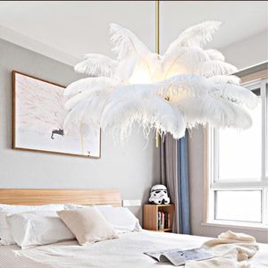 Lâmpadas pendentes Art Deco Feather Light Light Lights Avestrich