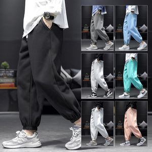 Calça masculina hybskr tamanho grande homem calça de moletom casual de cor sólida marca de moda masculina calça cultivada espera elástica corredores de hip hop 230512
