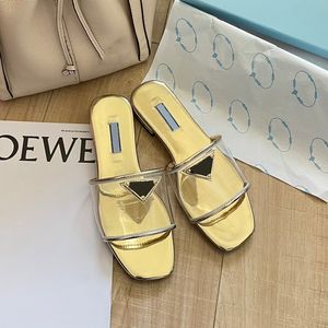 Designer pool kudde tofflor mode show ny stil tofflor lady prägling skor toppkvalitet läder sandal solnedgång platt gummi yttersula glider