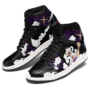 Fashion Casuals Shoes Men Women Monkey D. Luffy Gear 5 Joy Boy JD Sneakers Classic Onyx Resin High Tops Graffiti Leather Designer Custom Anime Athletic Shoes Box EU 36-48
