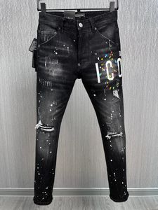 DSQ PHANTOM TURTLE Jeans uomo moda classica Hip Hop Rock Moto Jeans uomo strappati design casual Jeans skinny denim attillati 2034
