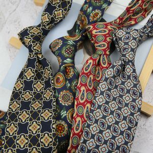 Neckband Vintage Floral Tie för Mens Formal Wear Business Classic Male Ties Gentlemen Groom Wedding Party Gravatas Slim Cravat 230512