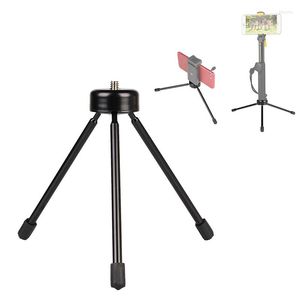 Tripods Metal Mini Tripod Ball Head Mount Desktop Tabletop Stand For Camera Phone Handheld Gimbal Vlog Handle Vlogging Grip