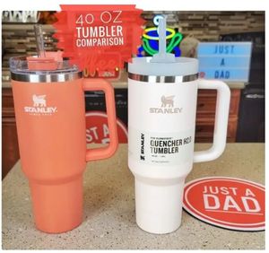 Popular 40oz Tumblers With Logo Handle Lid Straw  Adventure Water Bottles Stainless Steel Insulated Car Mugs T Drinking Cups