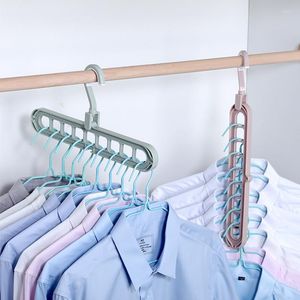 Hangers 9-hole Clothes Hanger Organizer Space Saving Multi-function Folding Magic Drying Racks Scarf Storage
