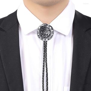 Papillon Vintage Fashion Eye Of Horus Bolo Tie Collana in corda di cuoio da uomo e da donna