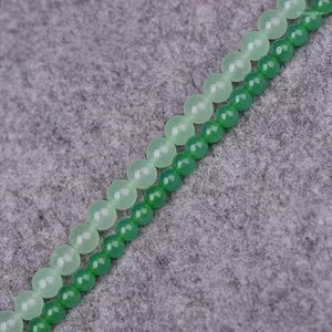 Luźne kamienie szlachetne naturalny zielony jadeiczny okrągły koralik do biżuterii robienie DIY Naszyjnik Bransoletka Aventuryna Jades Stone Akcesoria