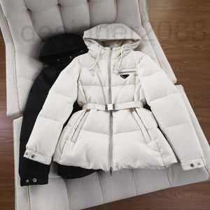 Down Down Parkas Designer European Goods Winter Inverno novo Triângulo Média e cintura curta Lavagem fina de tecido livre de ganso branco e4n0