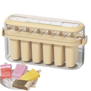 Dondurma Aletleri Silikon Popsicle Kalıplar Kek için Dondurma Pop Pop Yeniden Yeniden Yaratılabilir El yapımı Dayanıklı Dayanıklı Gıda Derece Su Geçirmez Mutfak Gadget 230512