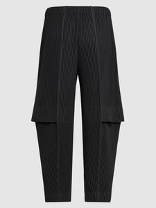 Pantaloni da uomo Miyake Pieghettato Homme Uomo Cargo Pantaloni neri Vita alta Pantaloni alla caviglia Pantaloni Miyake Pantaloni per il tempo libero 849