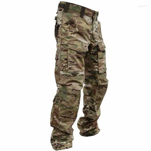 Calça masculina calça tática para fãs militares ao ar livre Terno de sapo Terno multifuncional caminhada de camuflagem e acampamento de baixo para baixo