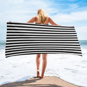Ręcznik czarno -białe paski wanna kemping akcesoria łazienkowe twarz plaża mikrofibry