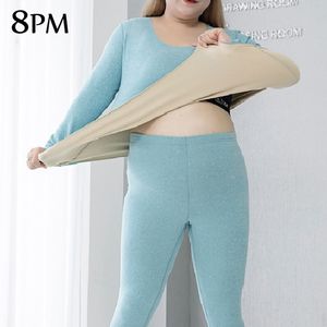 Women's Plus Size Tracksuit's Thermal Underwear Fleece Lined Long Johns Set Winter Top Pants Pajama Soft Warm Clothes Homewear ouc1236 230511