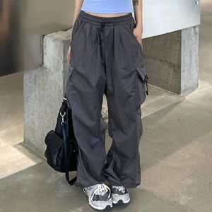 Women's Jeans Y2k Casual Cargo Pant Streetwear Drawstring Loose Wide Leg Straight Trousers 2023 Ins Fashion Ladies Oversize Sweatpant 230512