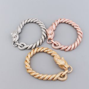 Fashion Luxury Chain grossa Diamond Cheker Friendship Bracelets Gold para mulheres, feminino, feminino